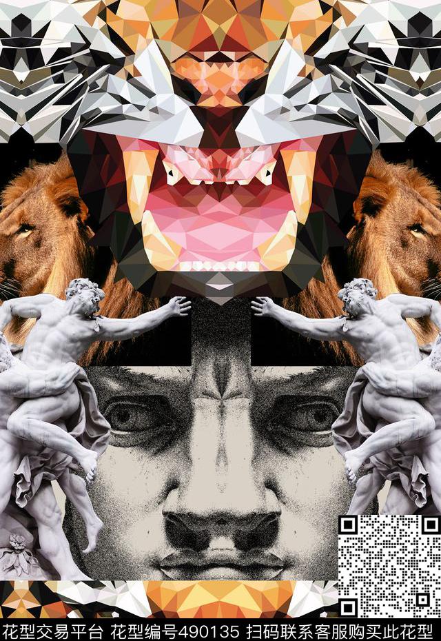 T恤卫衣夹克潮流时尚大卫雕塑数码印花华亿平台下载（图片编号: 490135） - 瓦栏（Walan）