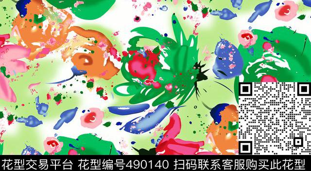 简约中国风花数码印花华亿平台下载（图片编号: 490140） - 瓦栏（Walan）