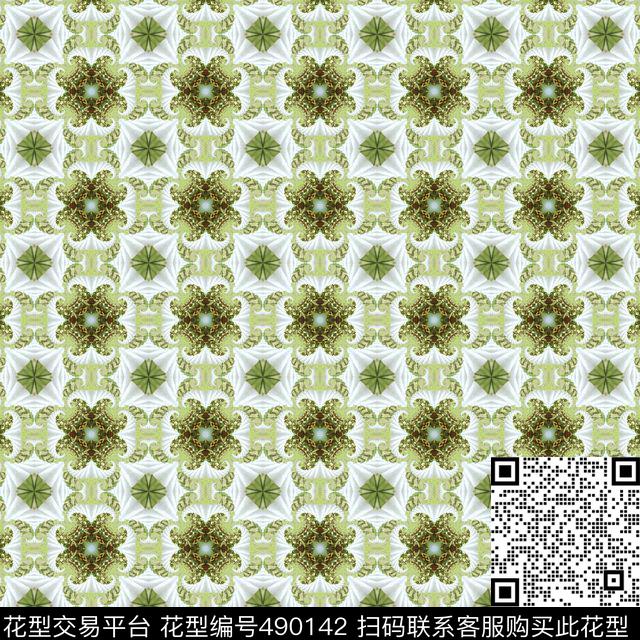 对称繁复渐变数码印花华亿平台下载（图片编号: 490142） - 瓦栏（Walan）