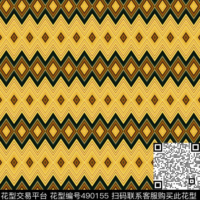 抽象格子几何数码印花华亿平台下载（图片编号: 490155） - 瓦栏（Walan）