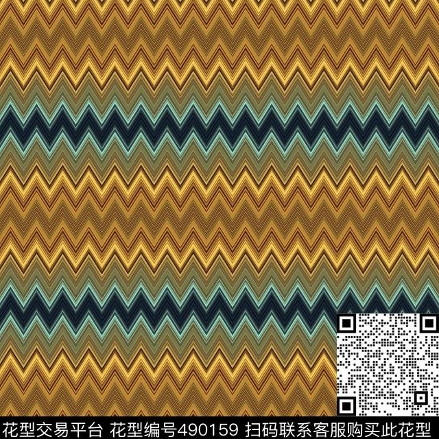 抽象格子线条数码印花华亿平台下载（图片编号: 490159） - 瓦栏（Walan）