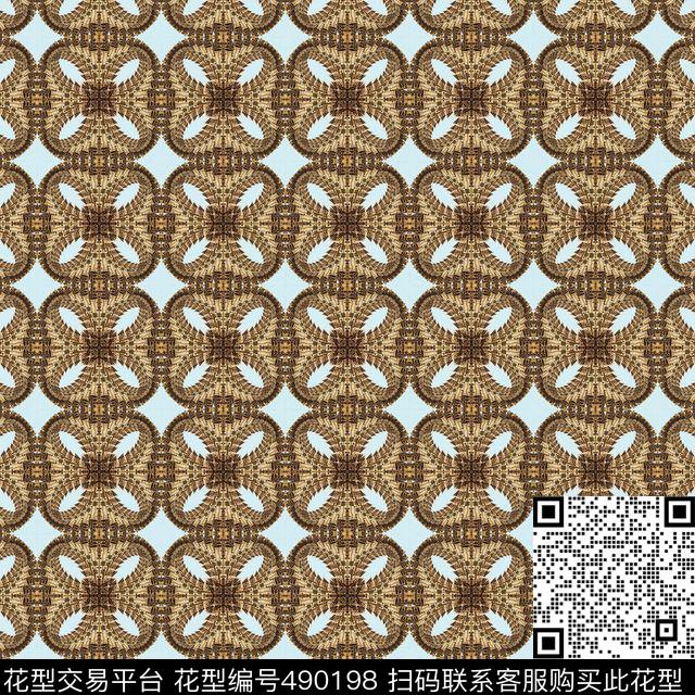 对称繁复渐变数码印花华亿平台下载（图片编号: 490198） - 瓦栏（Walan）