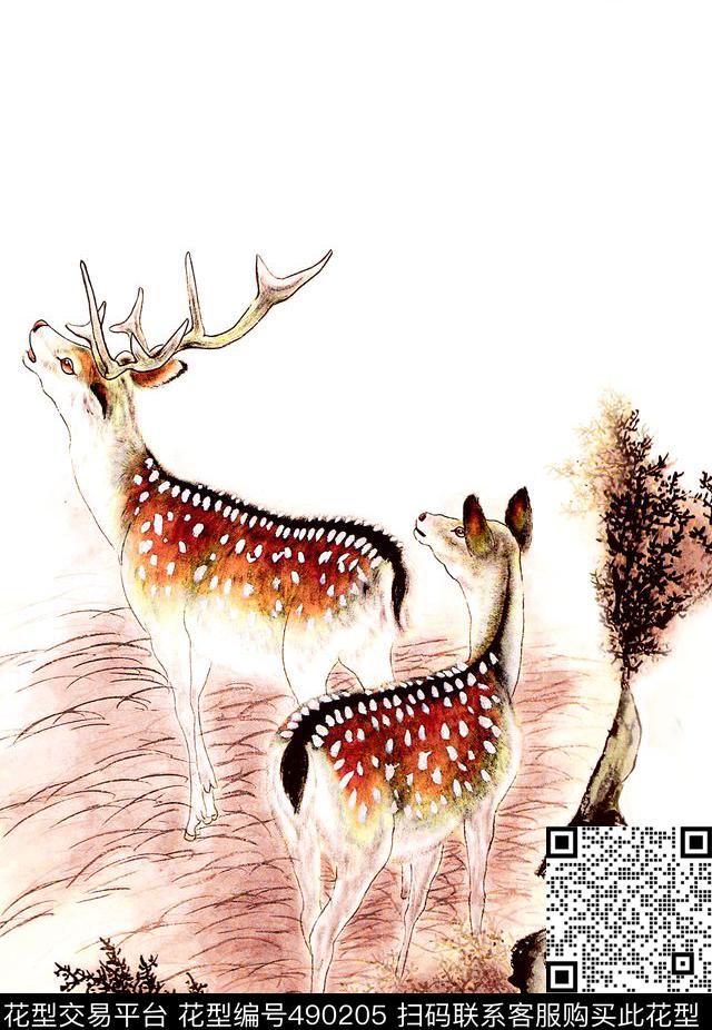 原创绘画动物数码印花华亿平台下载（图片编号: 490205） - 瓦栏（Walan）