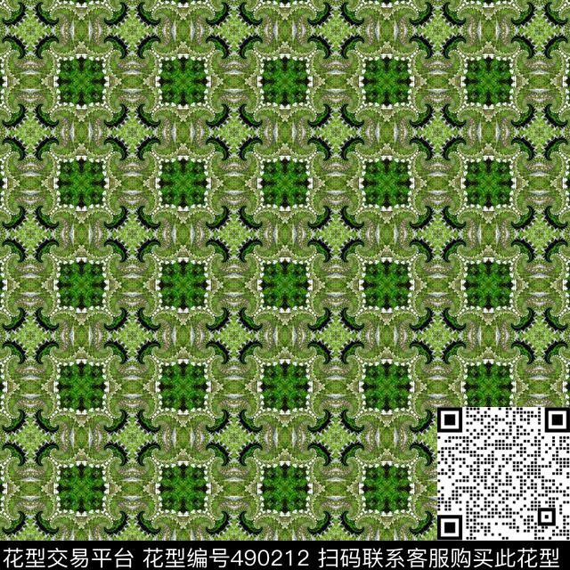 对称繁复渐变数码印花华亿平台下载（图片编号: 490212） - 瓦栏（Walan）