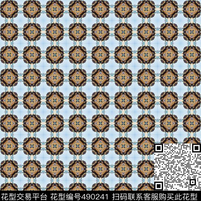 抽象对称建筑数码印花华亿平台下载（图片编号: 490241） - 瓦栏（Walan）