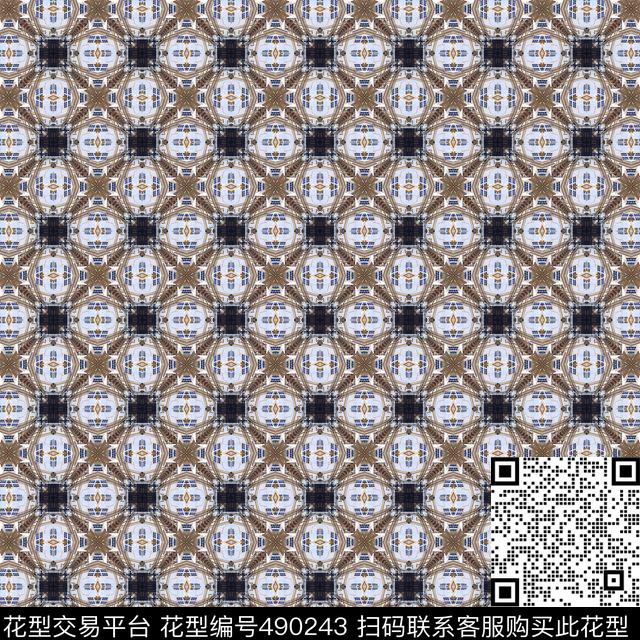 抽象对称建筑数码印花华亿平台下载（图片编号: 490243） - 瓦栏（Walan）