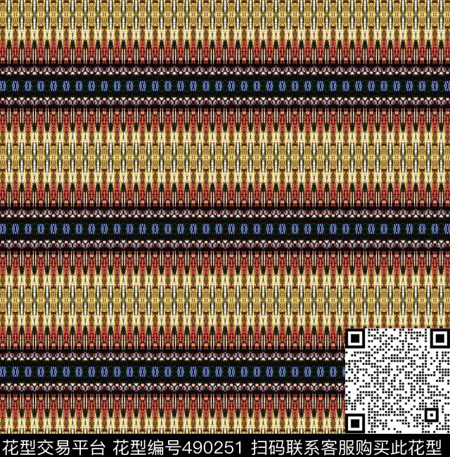 抽象条状重复数码印花华亿平台下载（图片编号: 490251） - 瓦栏（Walan）