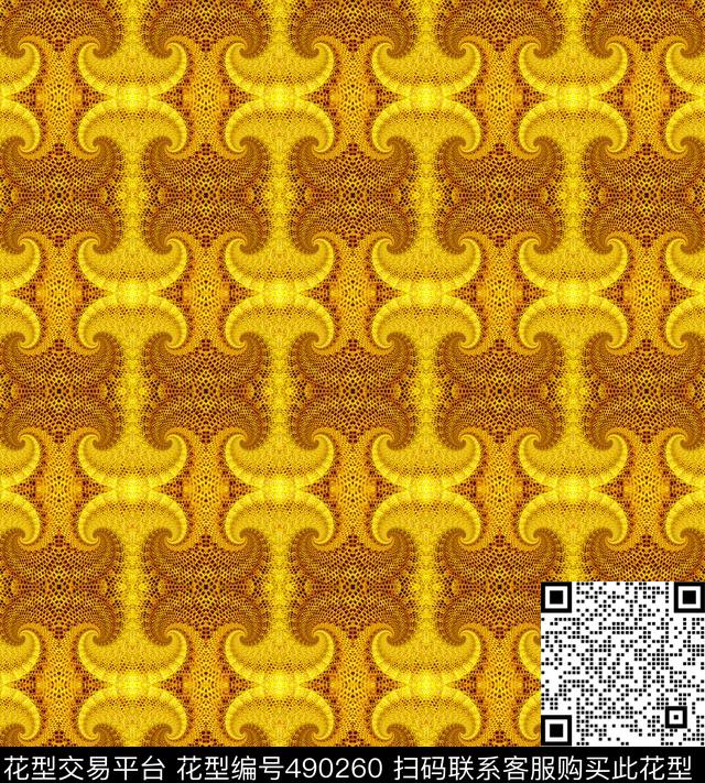 贝壳形对称黄金比数码印花华亿平台下载（图片编号: 490260） - 瓦栏（Walan）