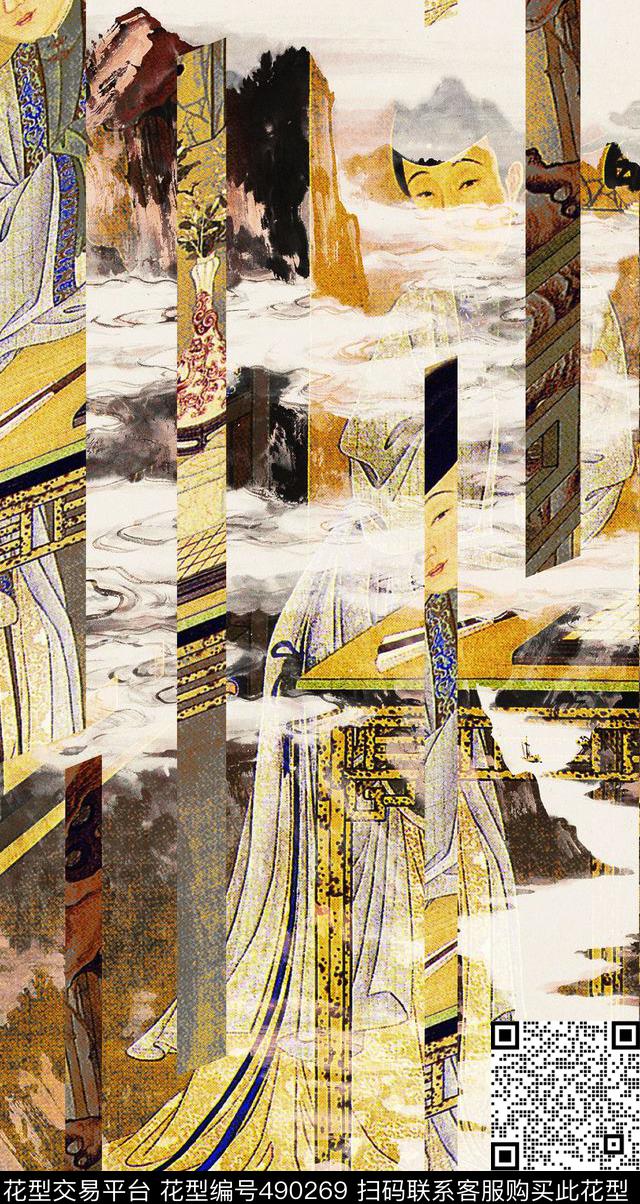 古画古旧人物数码印花华亿平台下载（图片编号: 490269） - 瓦栏（Walan）