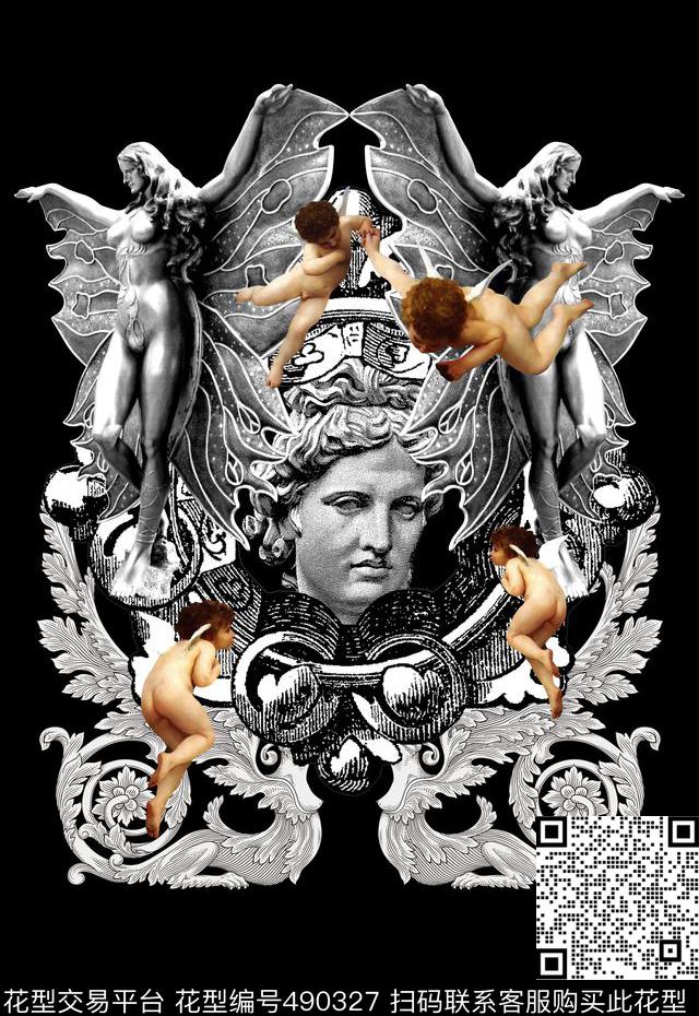 潮流时尚T恤卫衣夹克欧式文艺复兴数码印花华亿平台下载（图片编号: 490327） - 瓦栏（Walan）