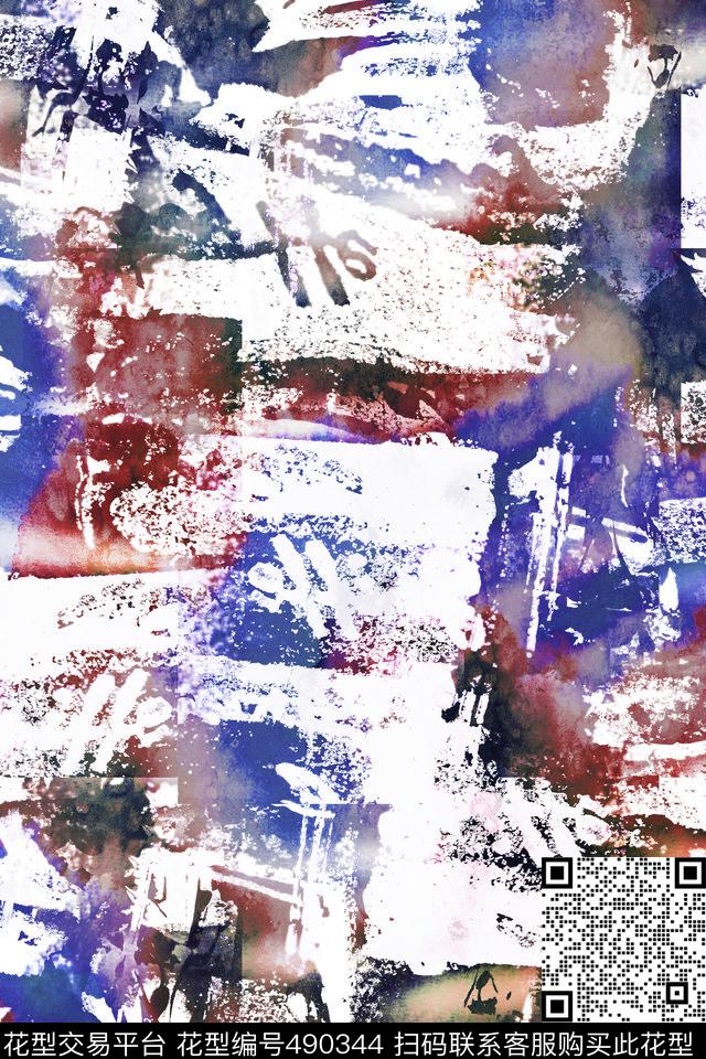 欧美时尚抽象水彩写实漫画女士服装面料华亿平台数码印花华亿平台下载（图片编号: 490344） - 瓦栏（Walan）