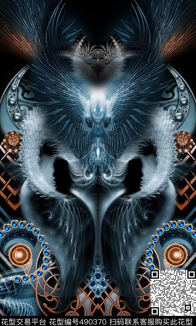 天使科幻抽象数码印花华亿平台下载（图片编号: 490370） - 瓦栏（Walan）