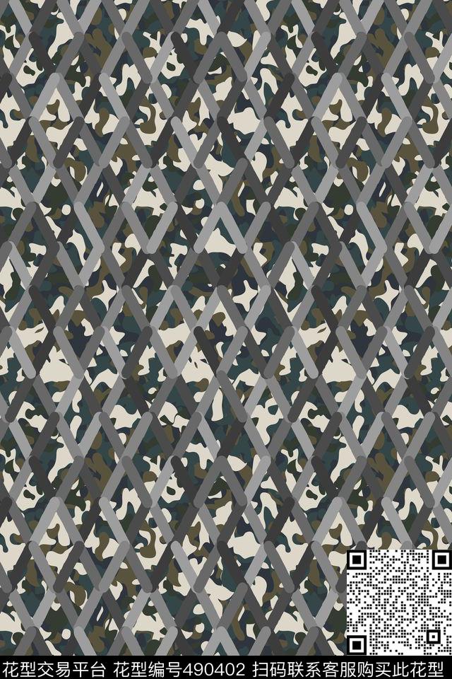 潮流创意格子传统印花华亿平台下载（图片编号: 490402） - 瓦栏（Walan）