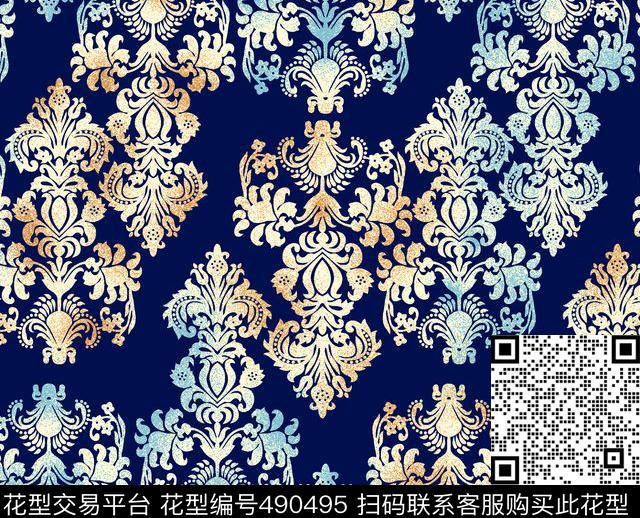 几何字母扎染华亿平台传统印花华亿平台下载（图片编号: 490495） - 瓦栏（Walan）