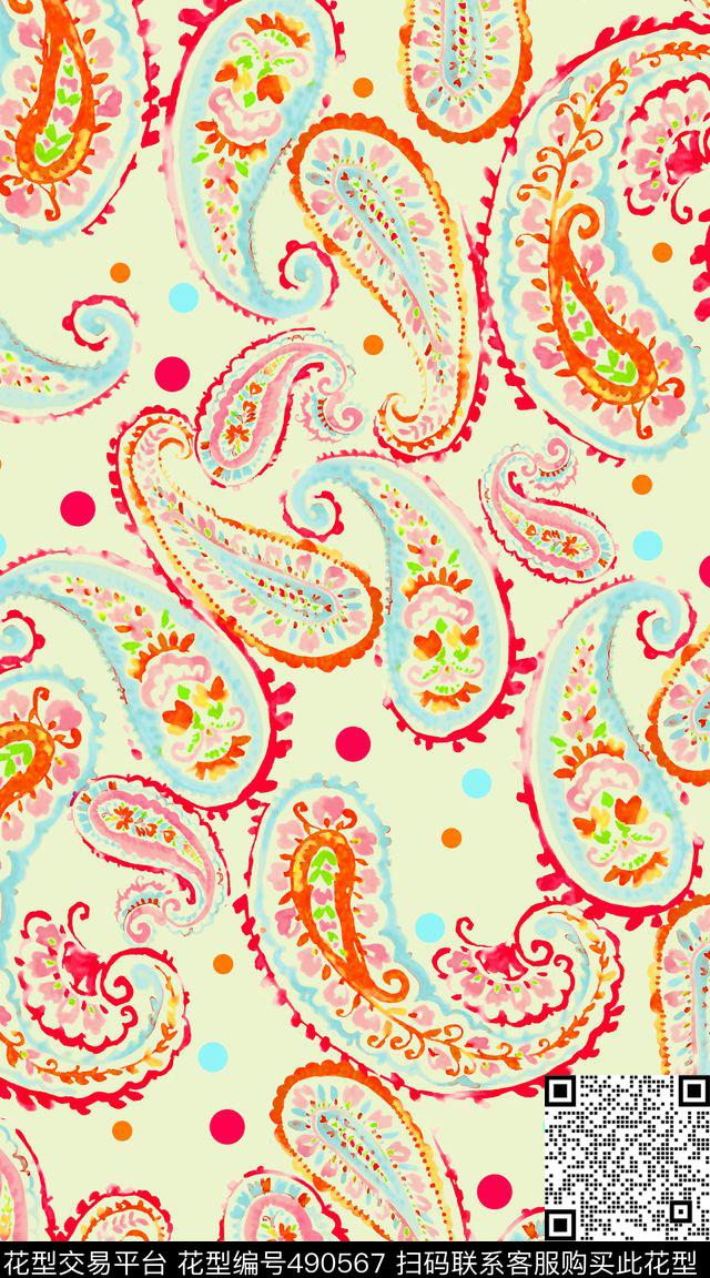 华亿平台佩斯利系列数码印花华亿平台下载（图片编号: 490567） - 瓦栏（Walan）