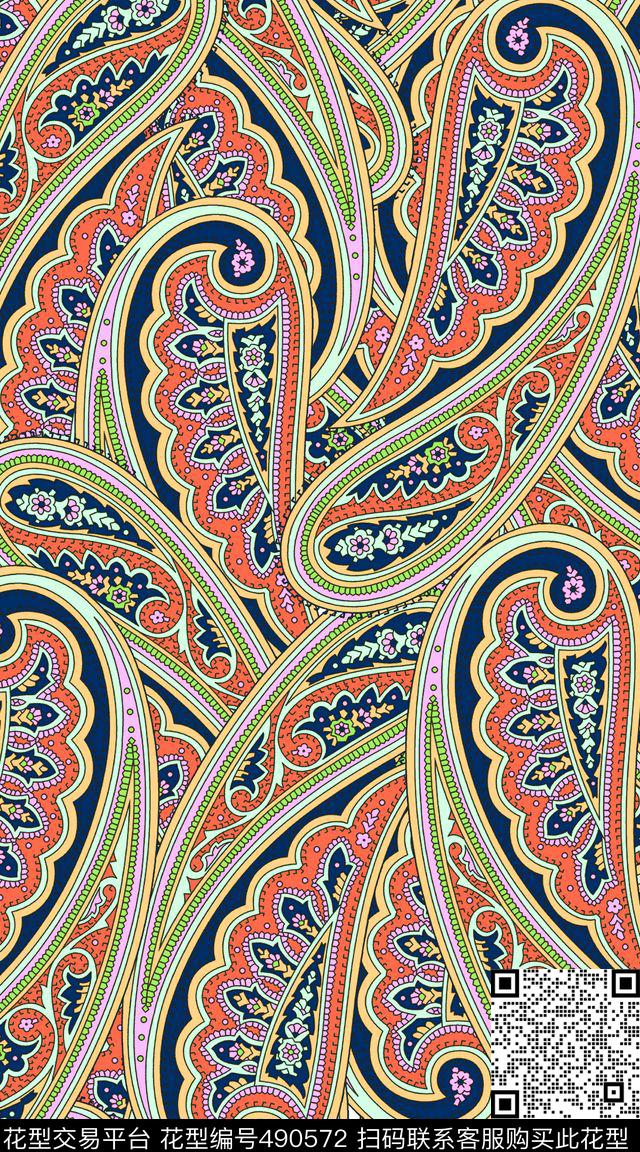 佩斯利传统印花华亿平台下载（图片编号: 490572） - 瓦栏（Walan）
