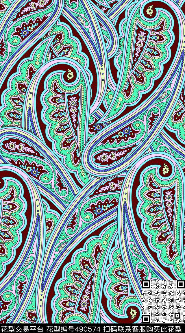 佩斯利华亿平台系列数码印花华亿平台下载（图片编号: 490574） - 瓦栏（Walan）