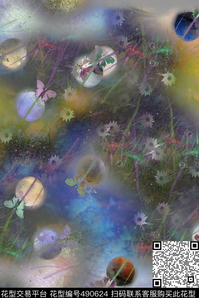 时尚大牌混搭数码印花华亿平台下载（图片编号: 490624） - 瓦栏（Walan）