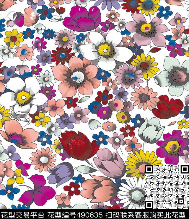 抽象花朵花卉花朵向日葵花瓣传统印花华亿平台下载（图片编号: 490635） - 瓦栏（Walan）