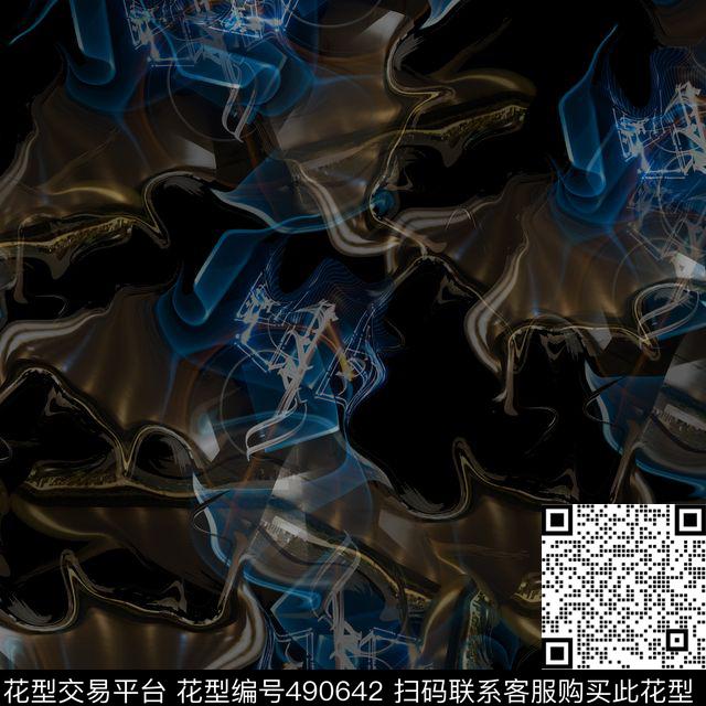 潮流抽象复古数码印花华亿平台下载（图片编号: 490642） - 瓦栏（Walan）