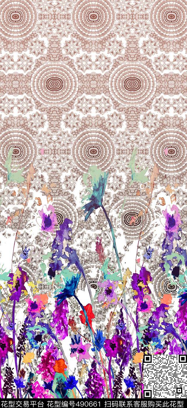 定位民族欧式花纹数码印花华亿平台下载（图片编号: 490661） - 瓦栏（Walan）