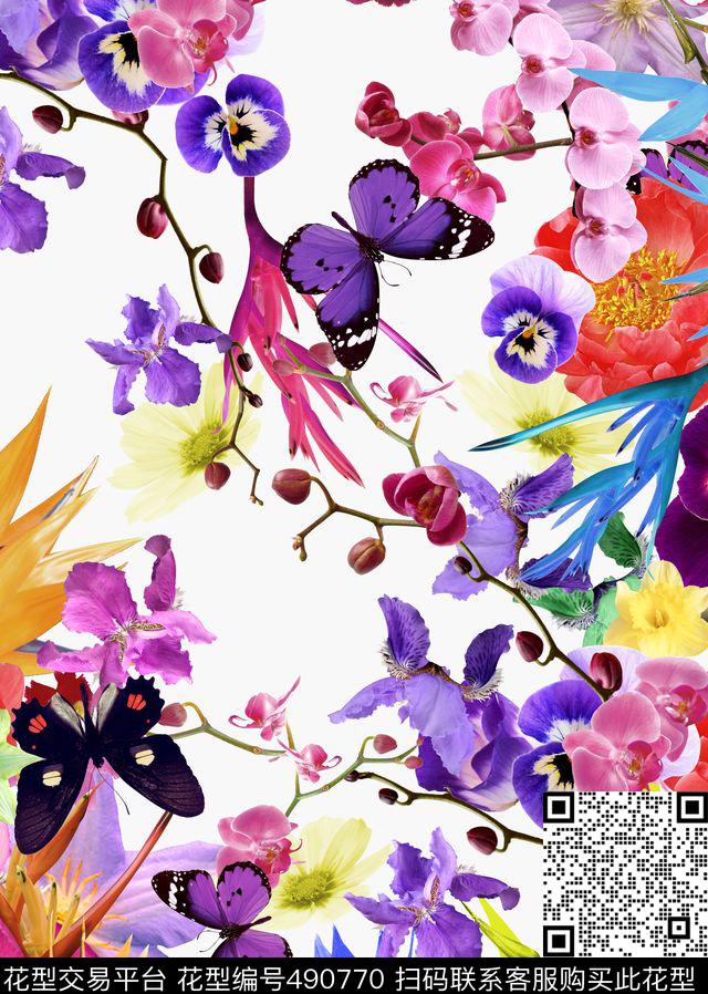 中国风水墨欧式数码印花华亿平台下载（图片编号: 490770） - 瓦栏（Walan）