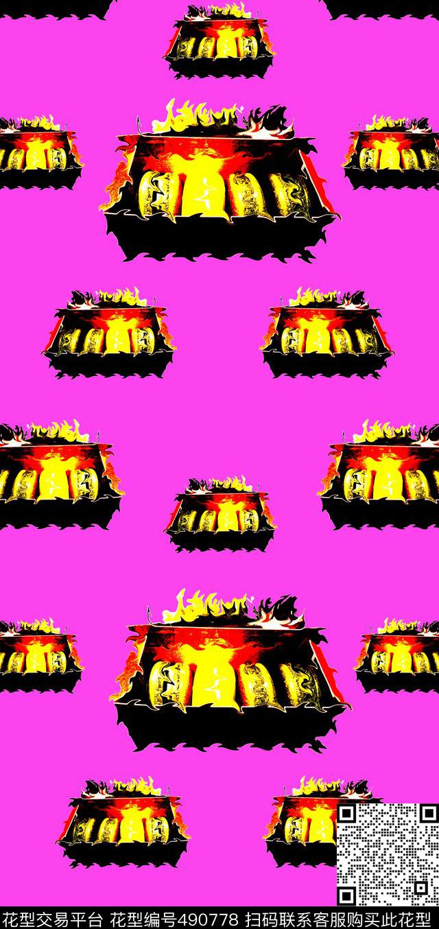 简洁高贵写意数码印花华亿平台下载（图片编号: 490778） - 瓦栏（Walan）