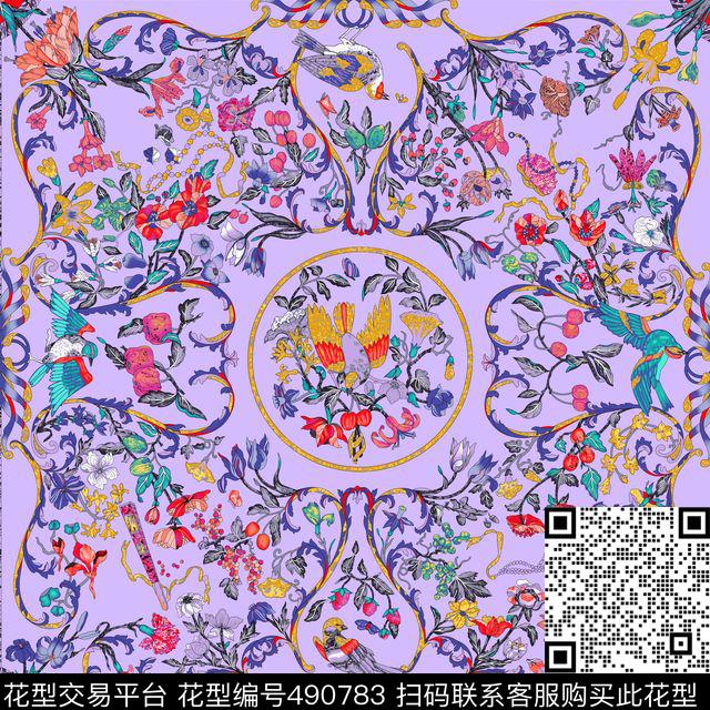 简约中国风碎花数码印花华亿平台下载（图片编号: 490783） - 瓦栏（Walan）