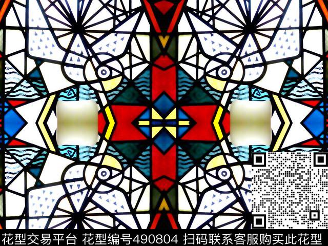 几何建筑色块数码印花华亿平台下载（图片编号: 490804） - 瓦栏（Walan）