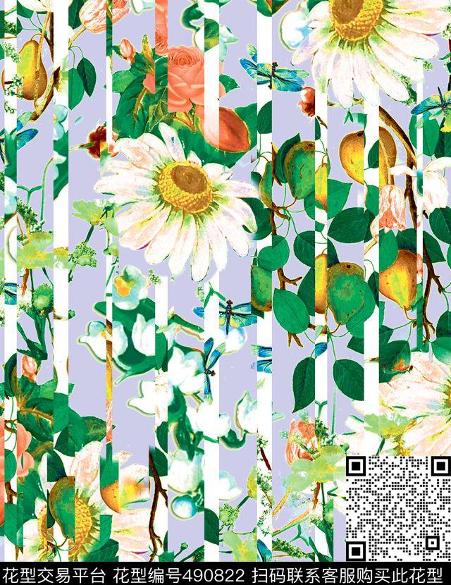 原创花卉优雅数码印花华亿平台下载（图片编号: 490822） - 瓦栏（Walan）