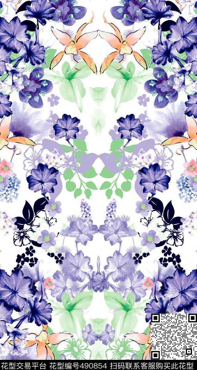 花卉女装数码印花数码印花华亿平台下载（图片编号: 490854） - 瓦栏（Walan）