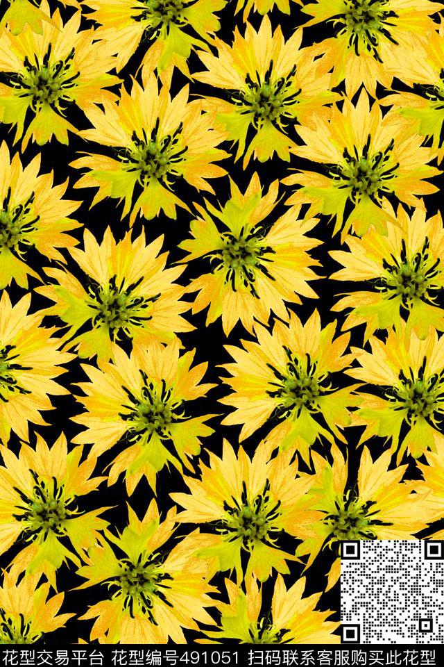 抽象花卉碎花数码印花华亿平台下载（图片编号: 491051） - 瓦栏（Walan）