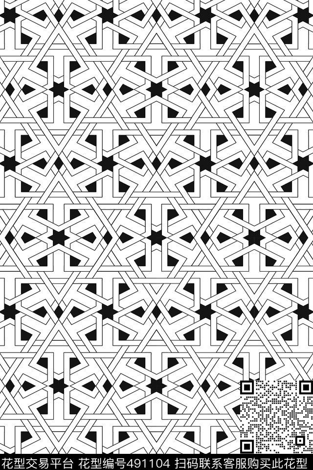 几何星星不规则传统印花华亿平台下载（图片编号: 491104） - 瓦栏（Walan）