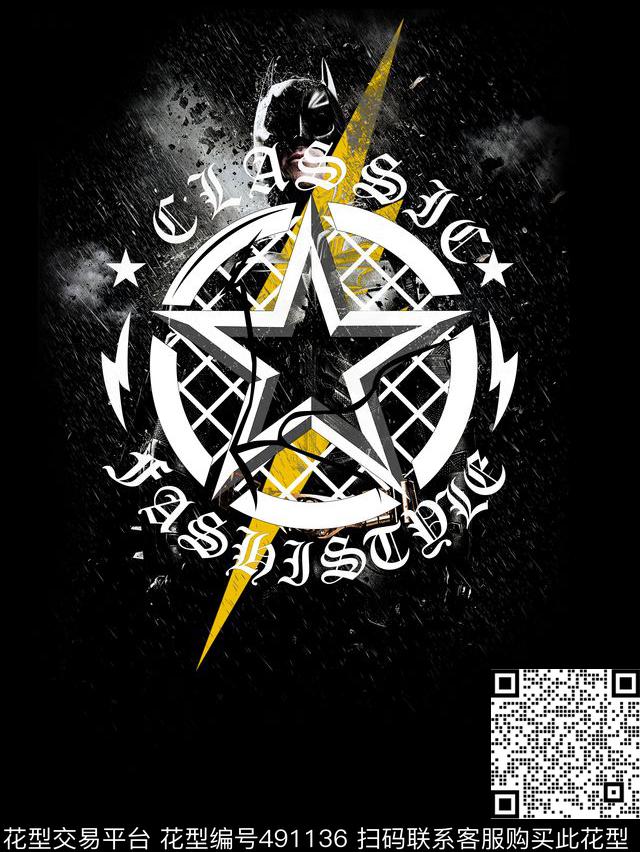 蝙蝠侠潮流时尚风暴数码印花华亿平台下载（图片编号: 491136） - 瓦栏（Walan）