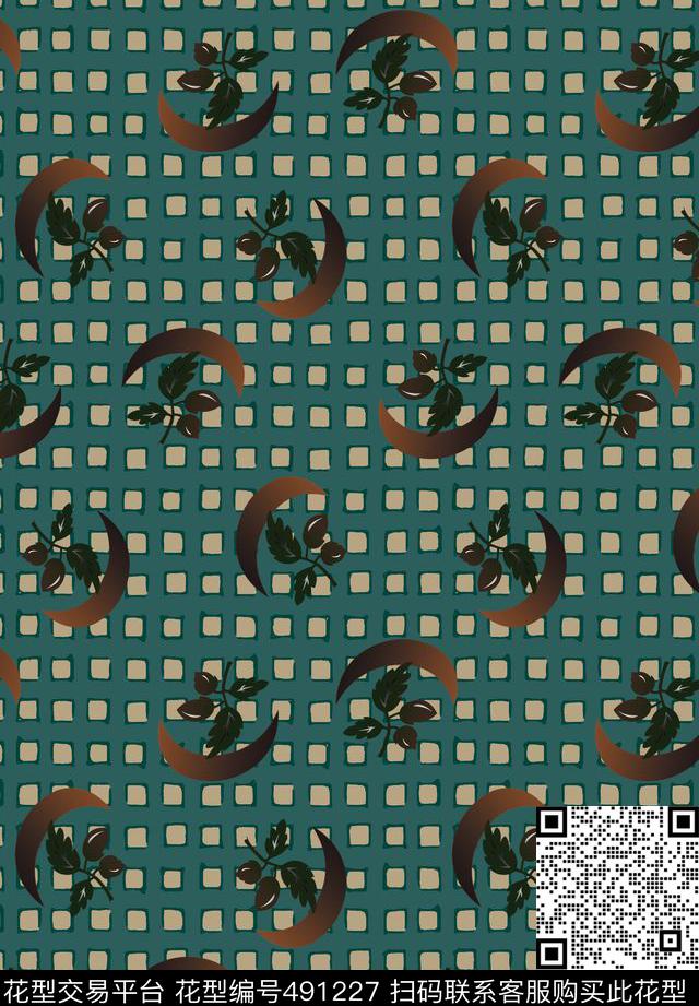 衬衫方格复古数码印花华亿平台下载（图片编号: 491227） - 瓦栏（Walan）