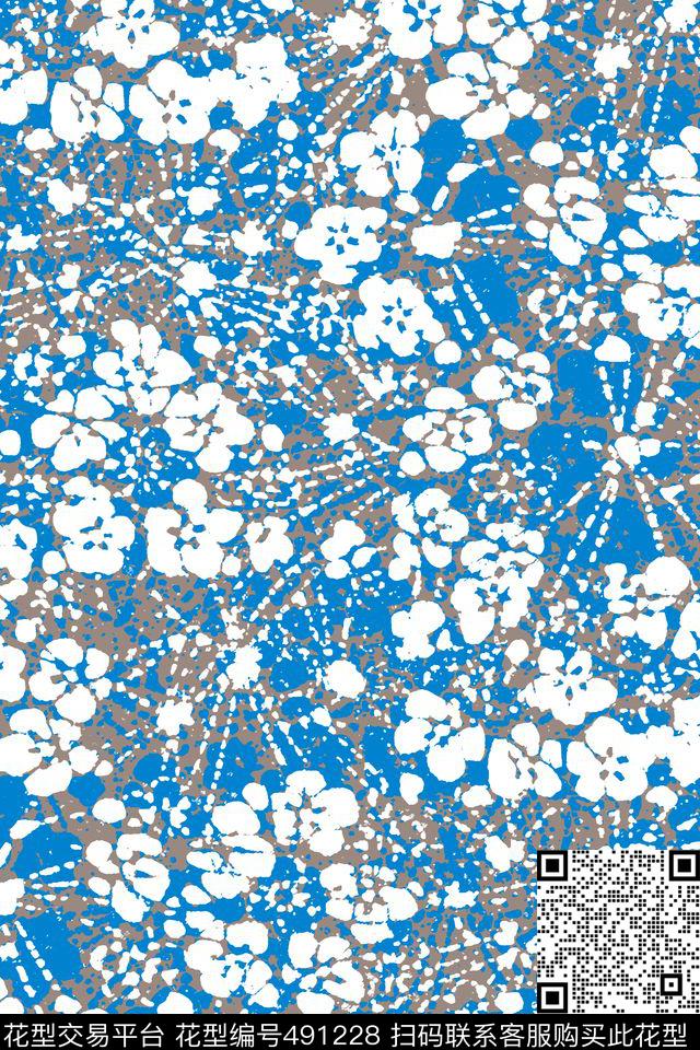 仿蜡染民族风衬衫传统印花华亿平台下载（图片编号: 491228） - 瓦栏（Walan）