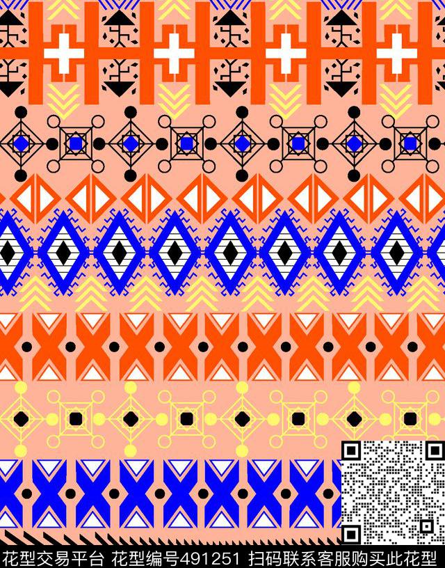 阿兹特克民族花男装休闲衬衫印花时尚泳装传统印花华亿平台下载（图片编号: 491251） - 瓦栏（Walan）