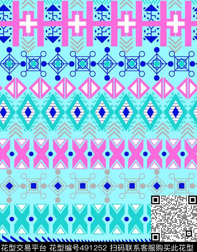 阿兹特克民族花男装休闲衬衫印花时尚泳装传统印花华亿平台下载（图片编号: 491252） - 瓦栏（Walan）