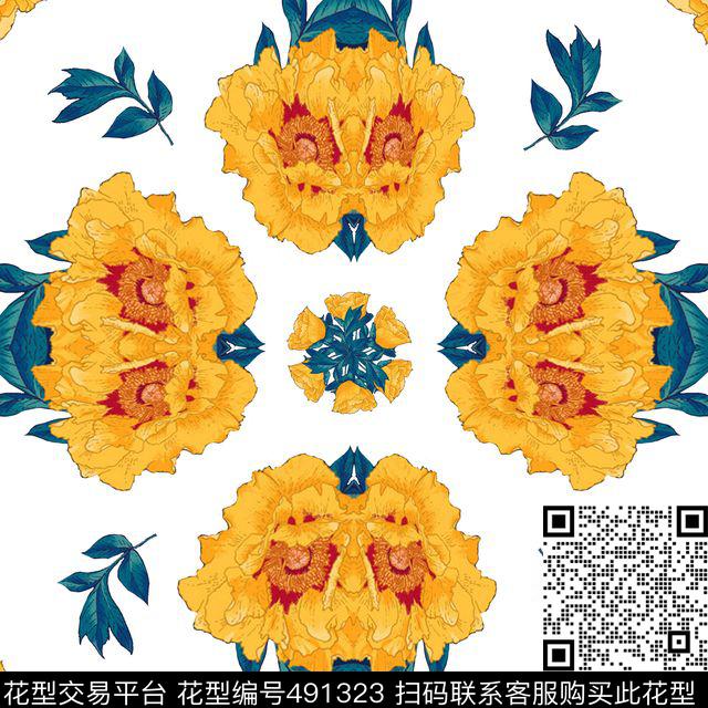 抽象连续华亿平台秘密花园传统印花华亿平台下载（图片编号: 491323） - 瓦栏（Walan）