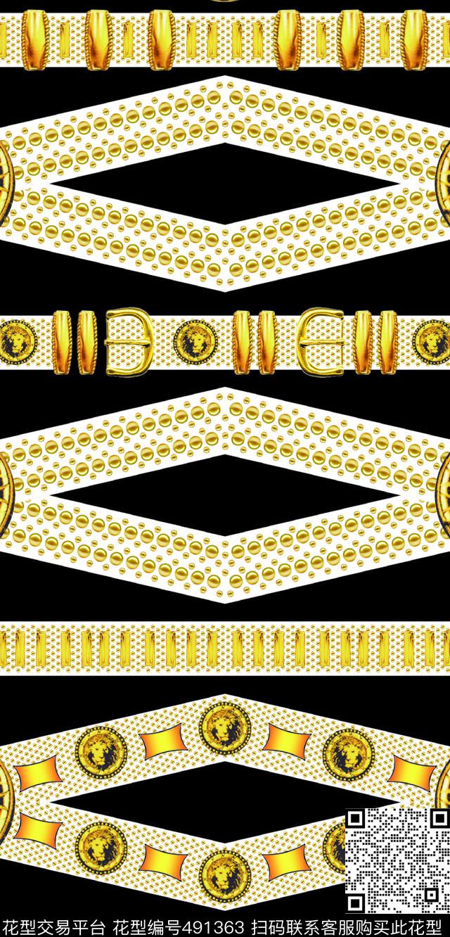 欧美风金色腰带男女衬衫数码印花华亿平台下载（图片编号: 491363） - 瓦栏（Walan）