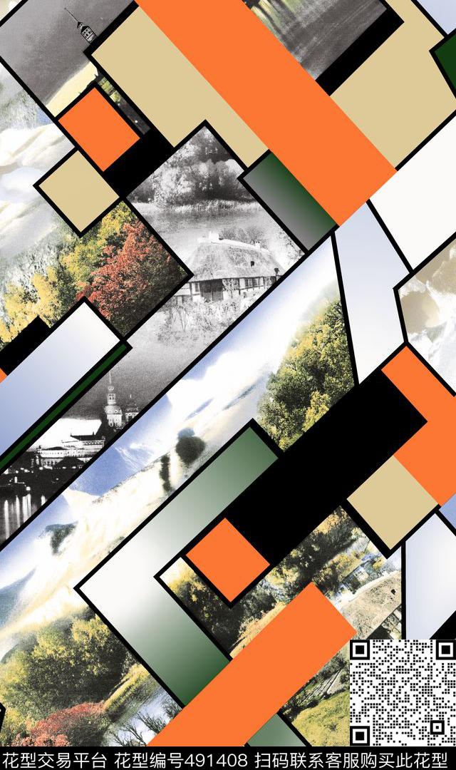 中国风简约花数码印花华亿平台下载（图片编号: 491408） - 瓦栏（Walan）