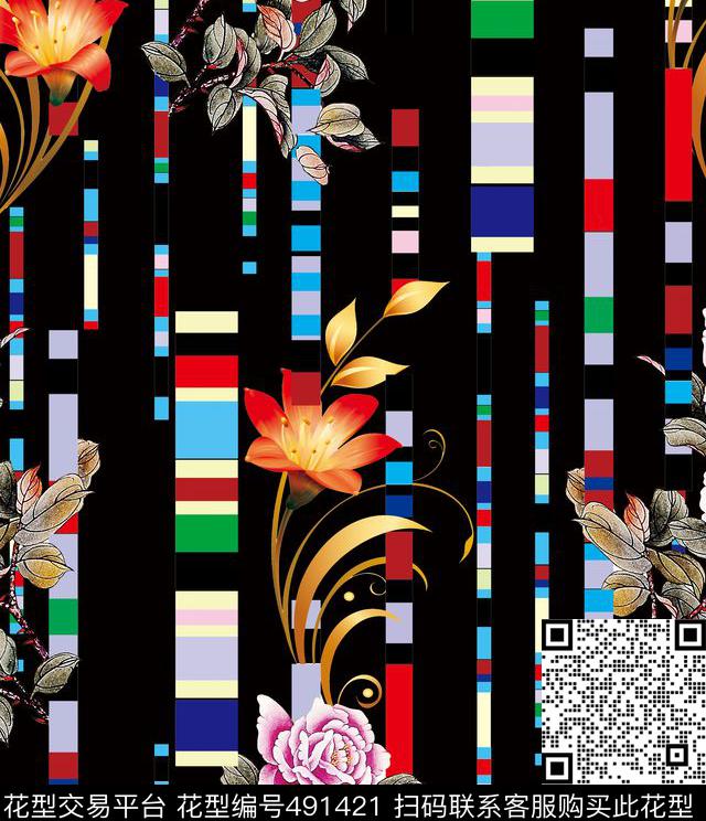 时尚数码1色数码印花华亿平台下载（图片编号: 491421） - 瓦栏（Walan）