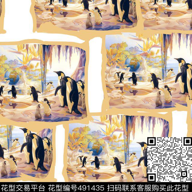 潮流画框男装华亿平台数码印花华亿平台下载（图片编号: 491435） - 瓦栏（Walan）