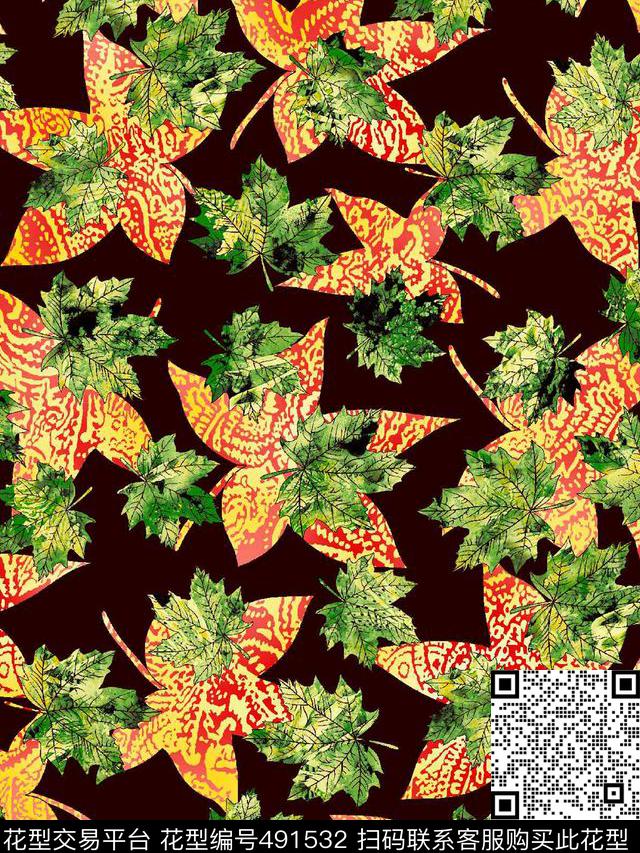 休闲枫叶服装华亿平台数码印花华亿平台下载（图片编号: 491532） - 瓦栏（Walan）