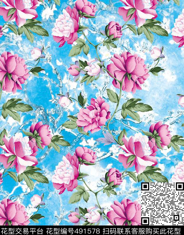 时尚数码1色数码印花华亿平台下载（图片编号: 491578） - 瓦栏（Walan）