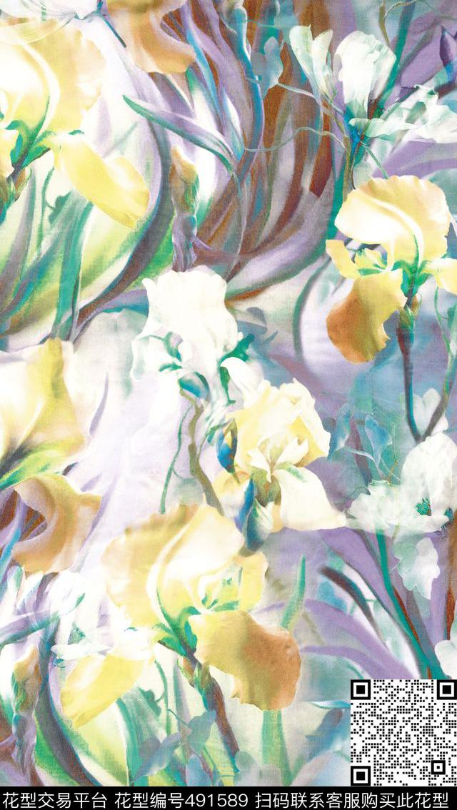 花卉浪漫原创数码印花华亿平台下载（图片编号: 491589） - 瓦栏（Walan）