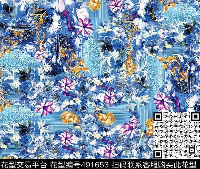 中国风数码1色数码印花华亿平台下载（图片编号: 491653） - 瓦栏（Walan）