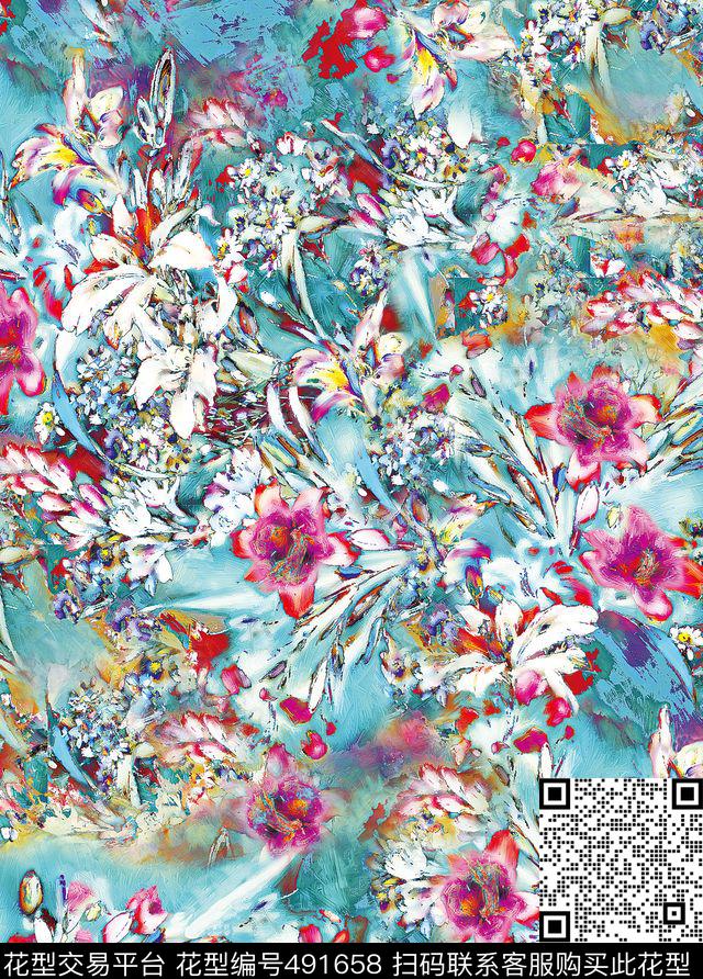 淡雅数码1色数码印花华亿平台下载（图片编号: 491658） - 瓦栏（Walan）