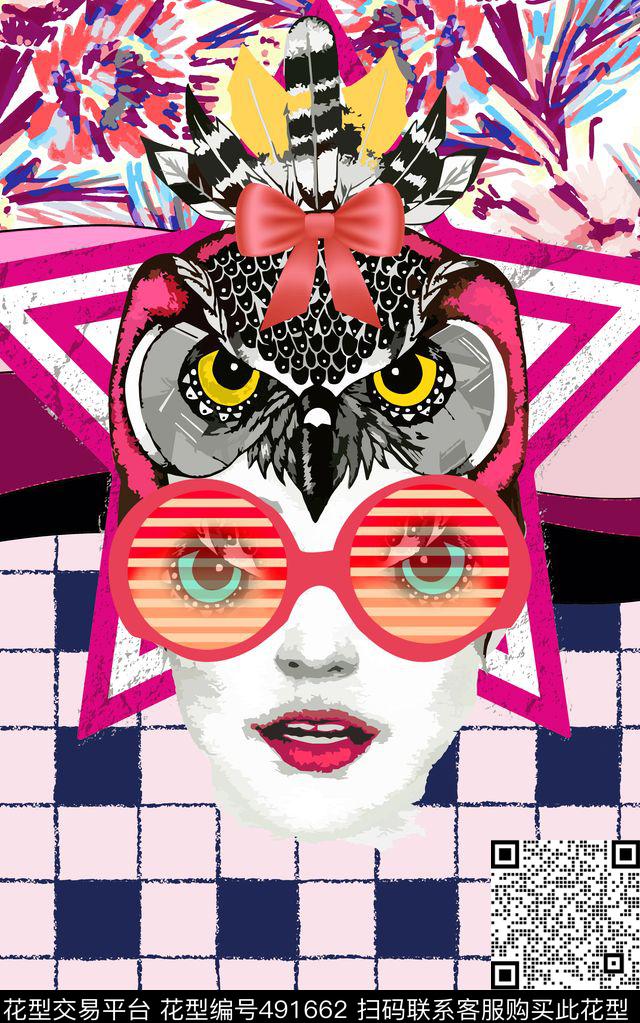 独幅定位女装人物海报数码印花华亿平台下载（图片编号: 491662） - 瓦栏（Walan）