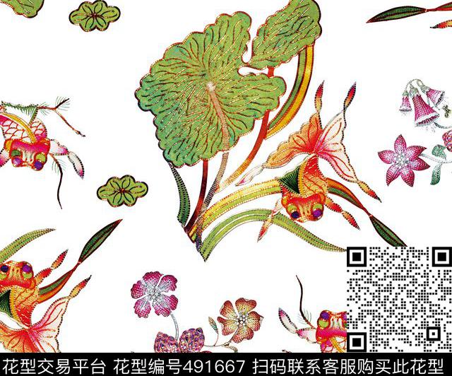 中国风数码1色数码印花华亿平台下载（图片编号: 491667） - 瓦栏（Walan）